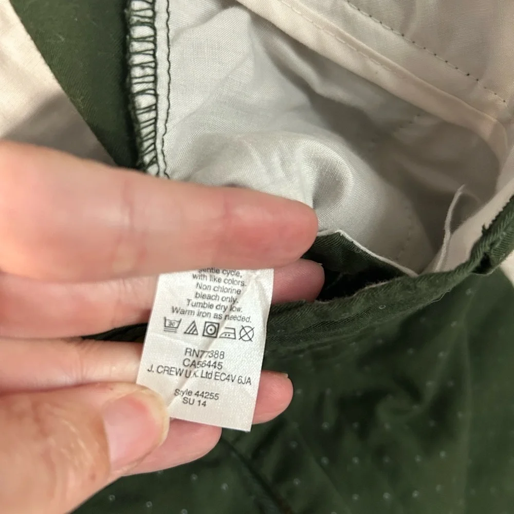 J. Crew Green Flat Front Shorts Casual Style